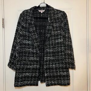 Nanette Lepore Black and White Tweed Jacket Size L